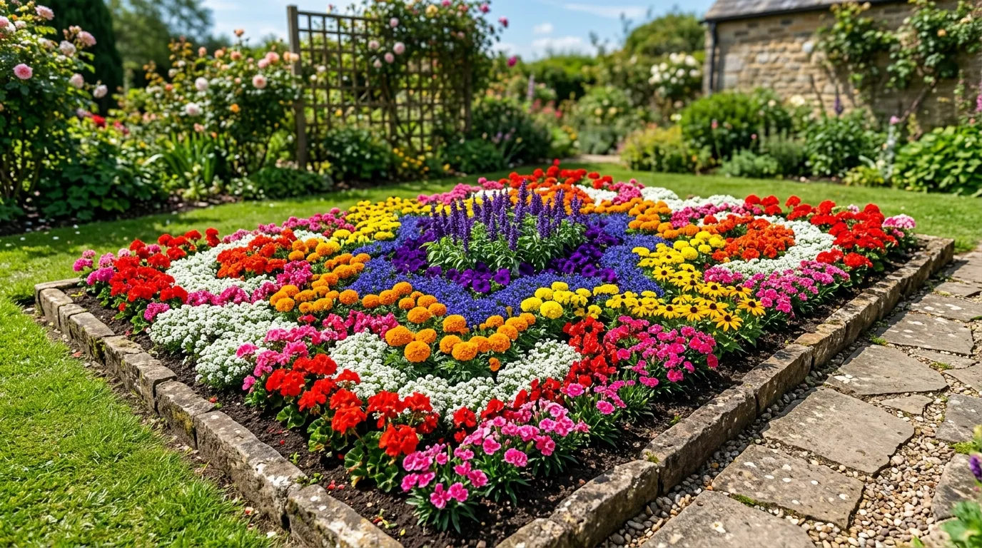 Minimal Flower Bed With Bold Color